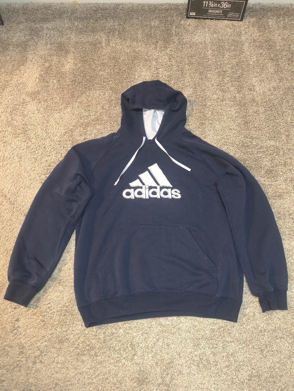 Men's Navy Blue Adidas Hoodie Size XL